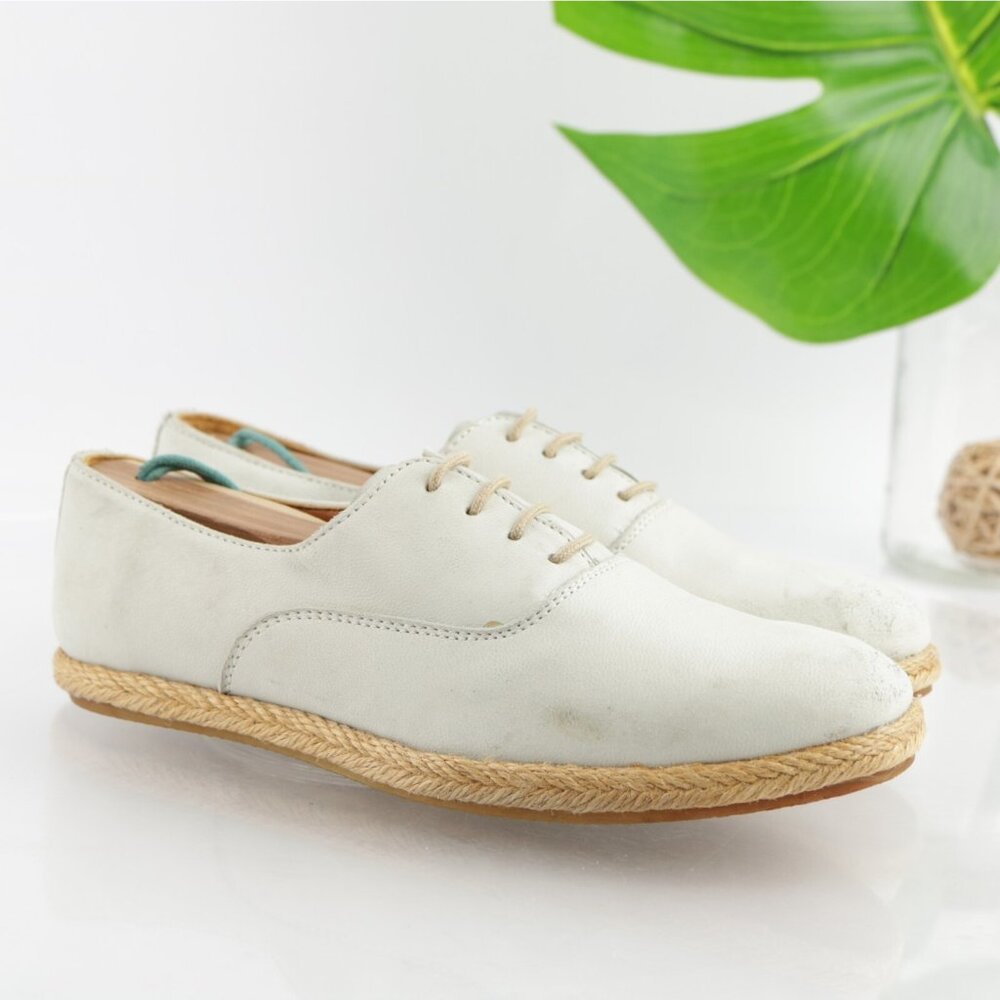 Rachel Comey Womens Oxford Shoes Size 6 White Nubuck Lace Up Espadrille Sneakers